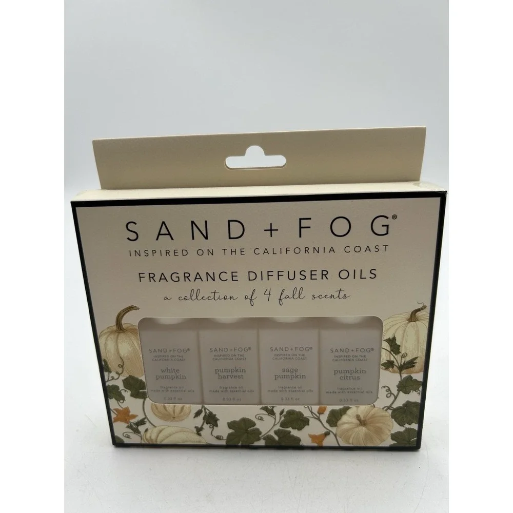 SAND AND FOG 4pk Fall Variety Fragrance Oils Set NEW Sage Pumpkin White Pumpkin